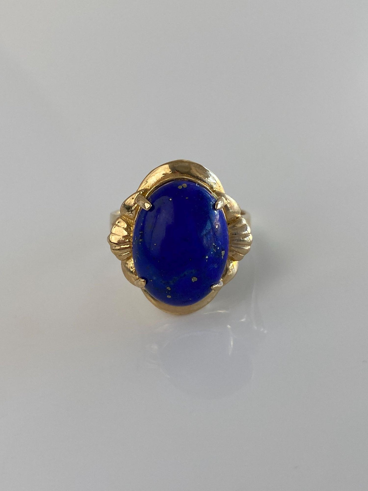 Vintage Solid 14k Blue Lapis Lazuli Ring - Size 8.5