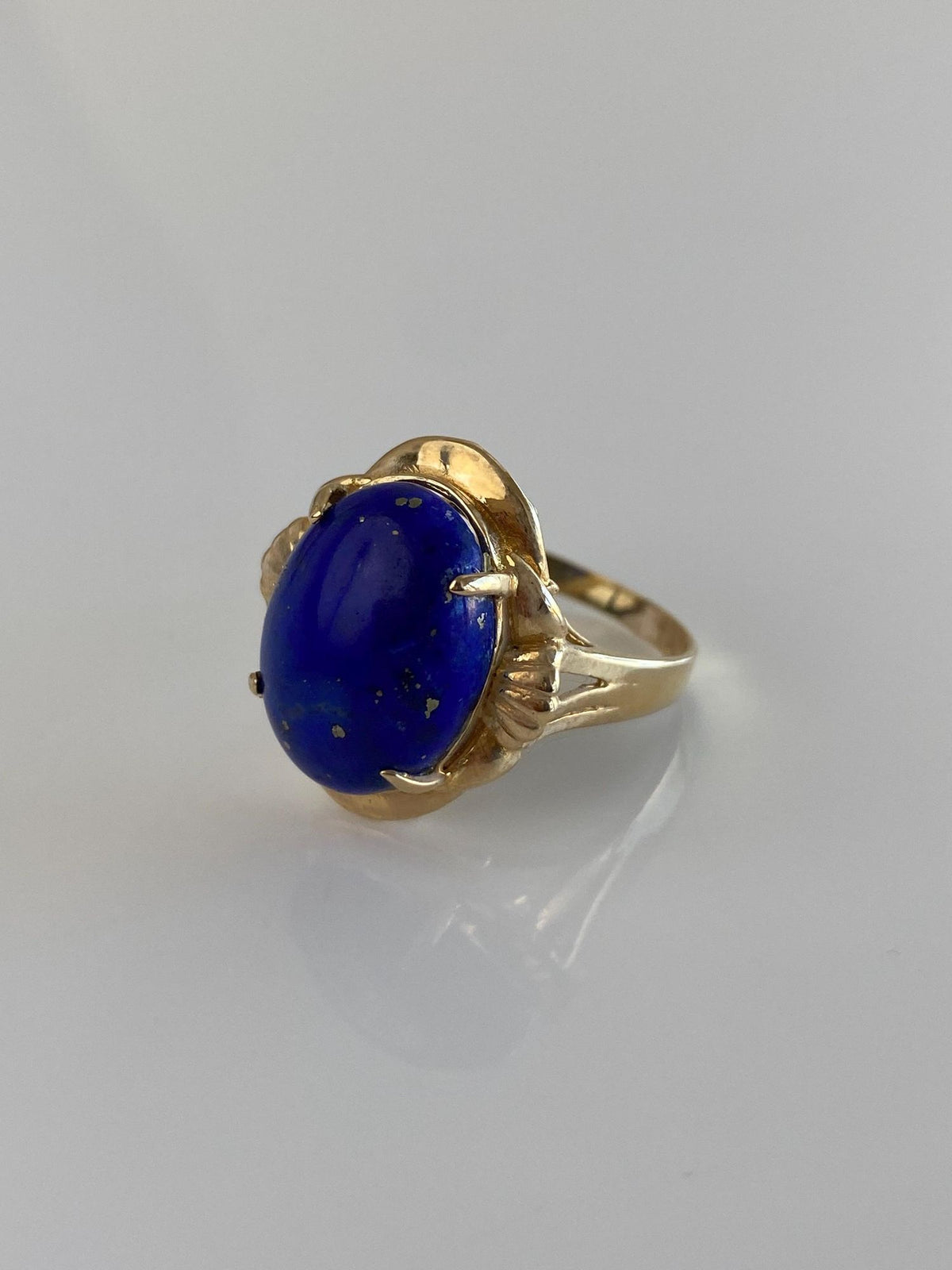 Vintage Solid 14k Blue Lapis Lazuli Ring - Size 8.5