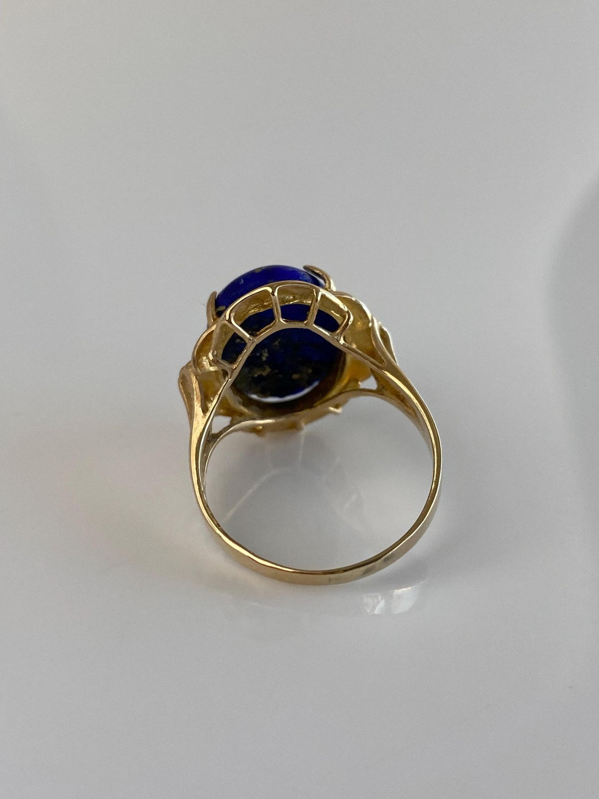 Vintage Solid 14k Blue Lapis Lazuli Ring - Size 8.5
