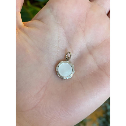 Vintage 14k White & Yellow Gold MOP Cufflink Conversion Charm