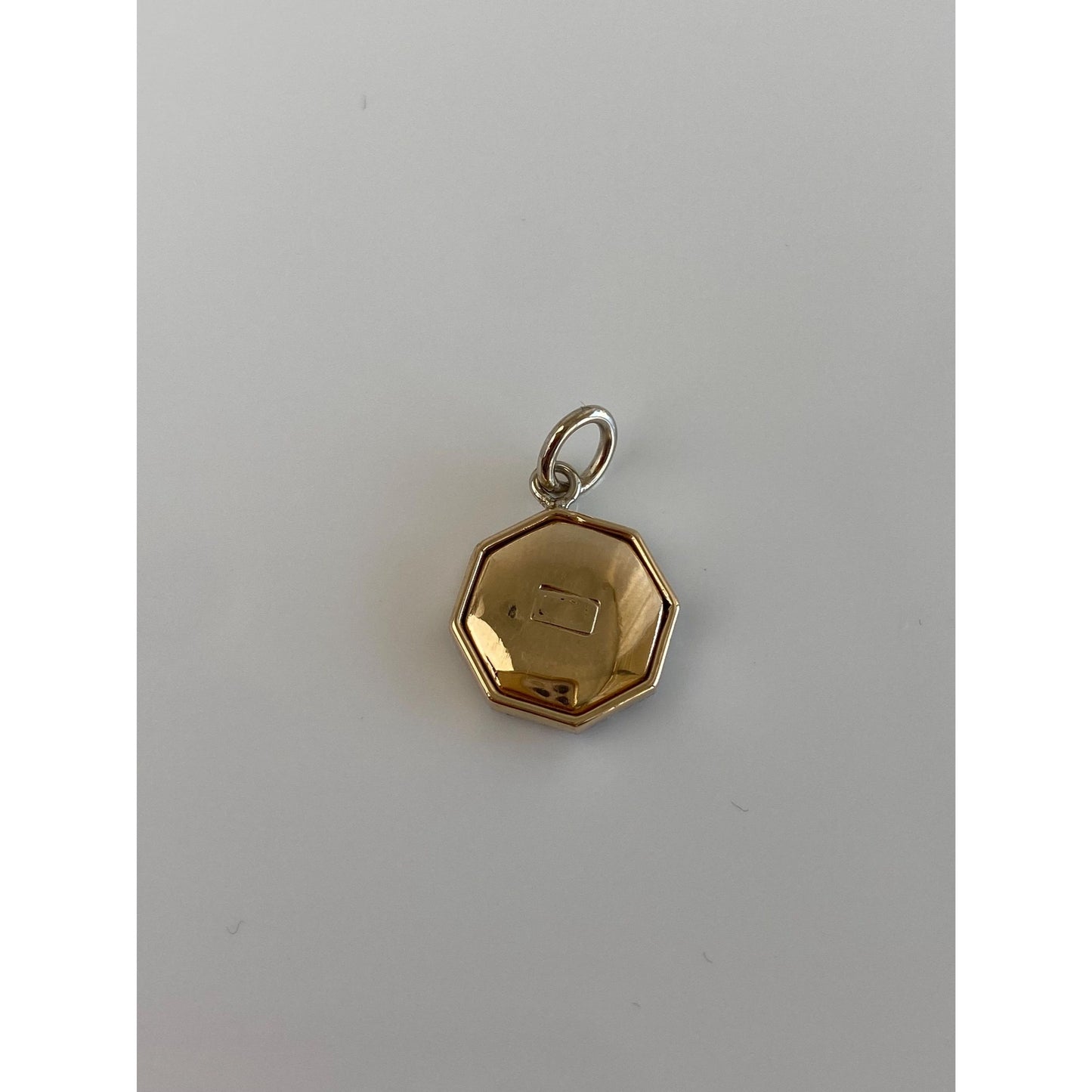 Vintage 14k White & Yellow Gold MOP Cufflink Conversion Charm