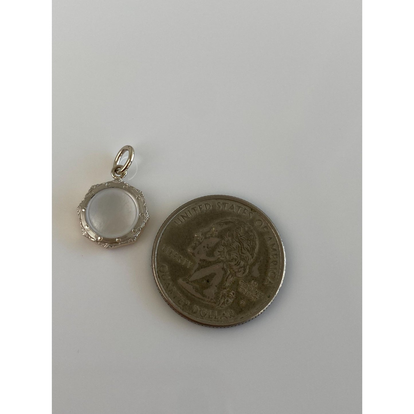 Vintage 14k White & Yellow Gold MOP Cufflink Conversion Charm