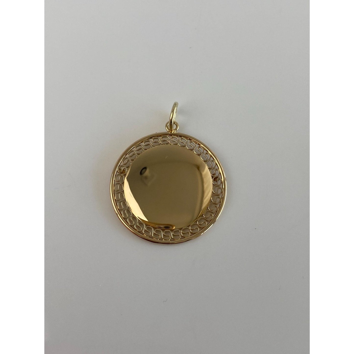 Vintage Solid 14k Large Open Work Border Charm