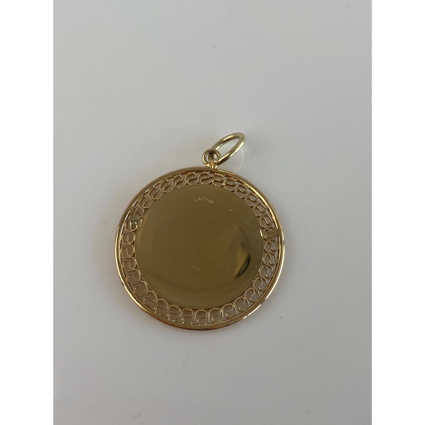 Vintage Solid 14k Large Open Work Border Charm