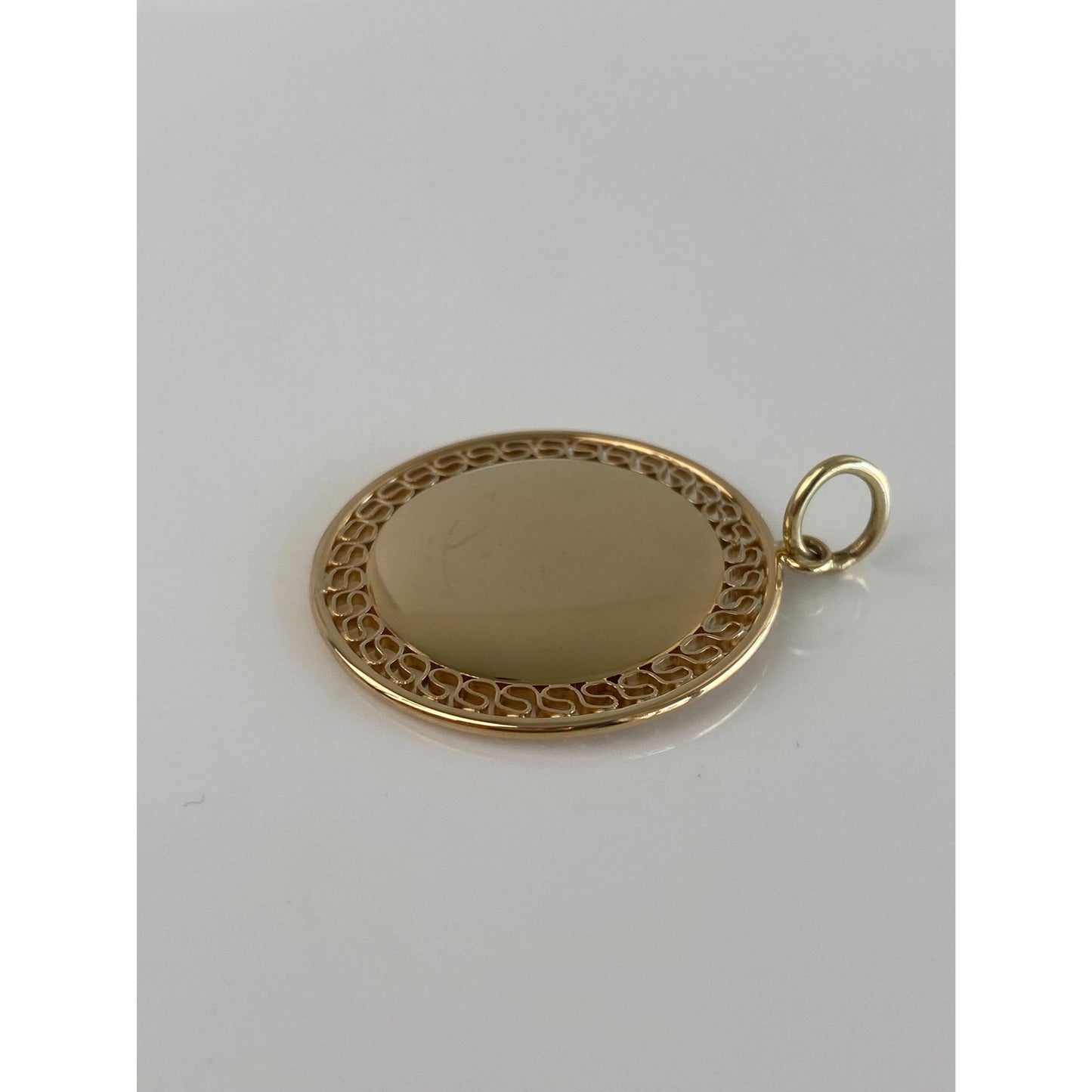 Vintage Solid 14k Large Open Work Border Charm