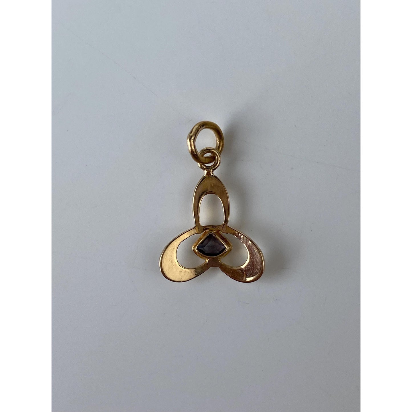 Vintage Solid 10k Yellow Gold Light Blue Cubic Zirconia Stick Pin Conversion Charm