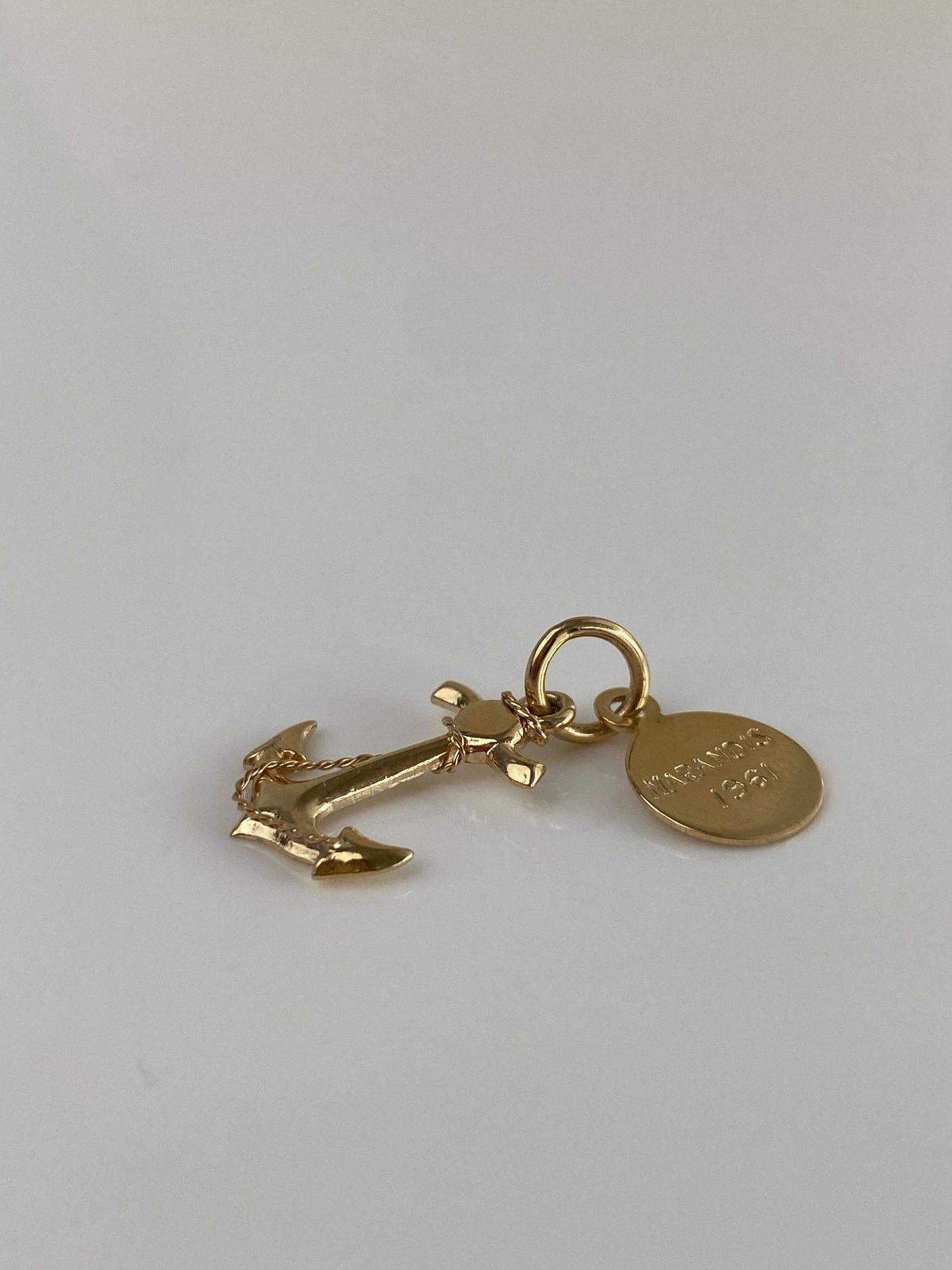 Vintage Solid 14k Yellow Gold Anchor Marandis 1961 Charm