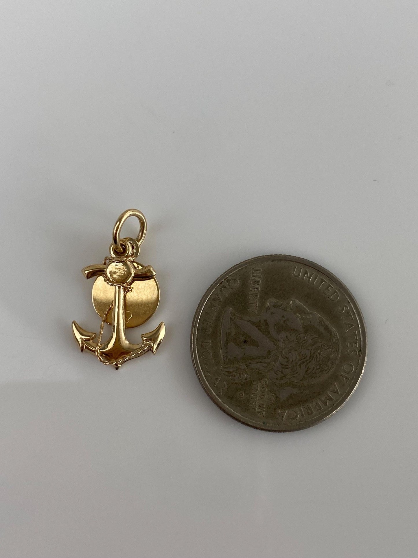 Vintage Solid 14k Yellow Gold Anchor Marandis 1961 Charm