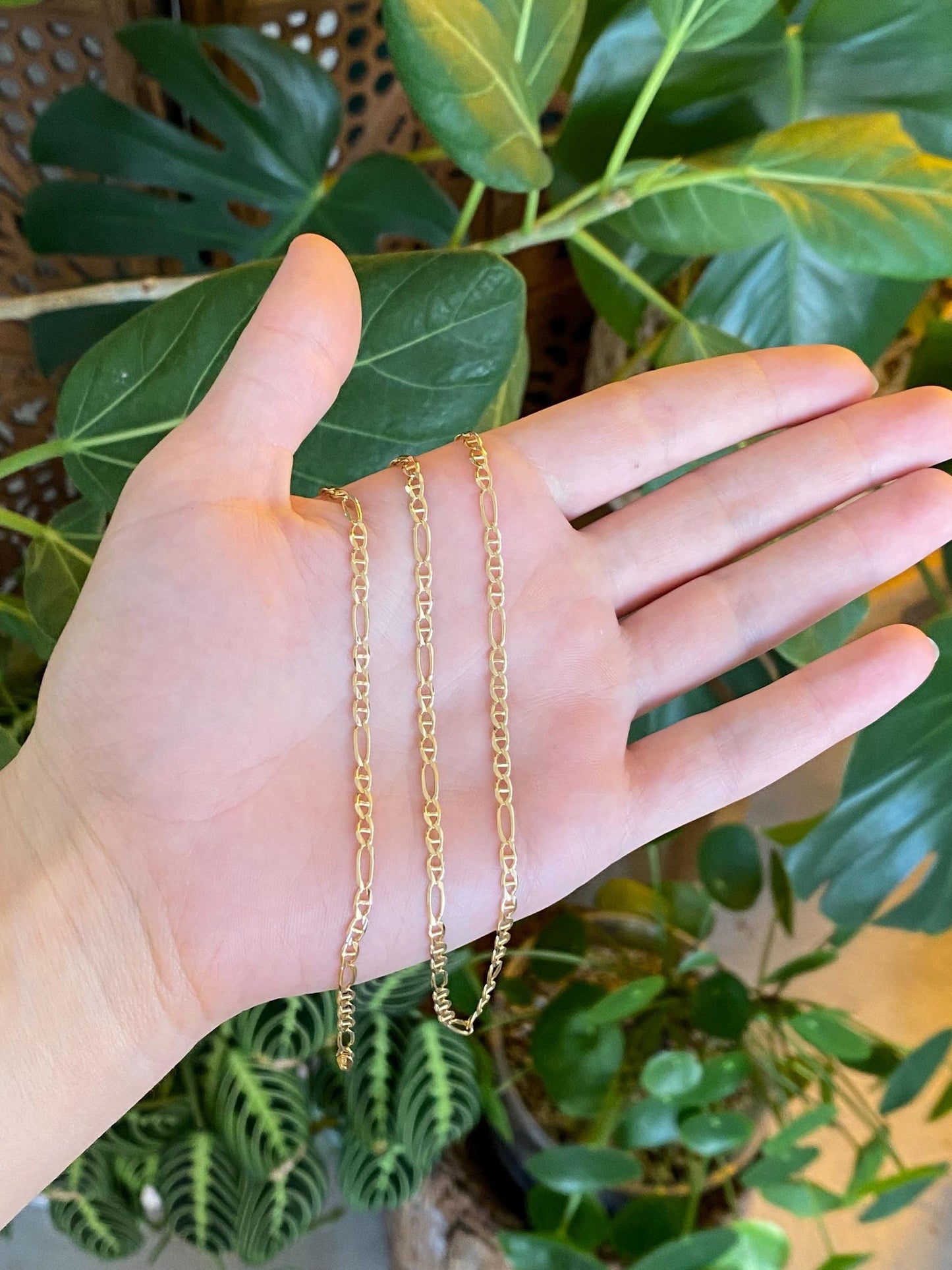 Vintage Solid 14k Yellow Gold Mariner Link Chain Necklace - 20 inches