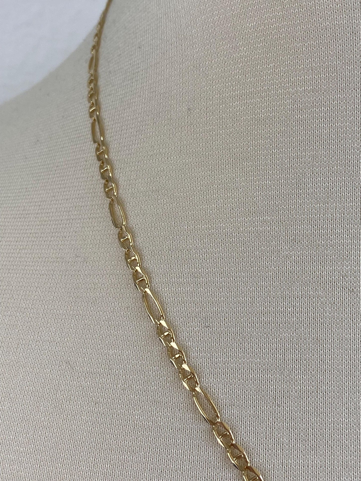 Vintage Solid 14k Yellow Gold Mariner Link Chain Necklace - 20 inches