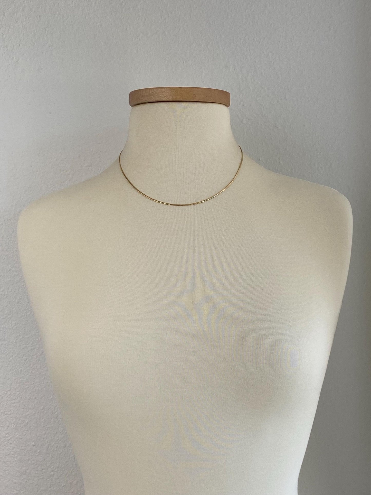 Vintage Solid 14k Yellow Gold Serpentine Chain Necklace - 18 inches