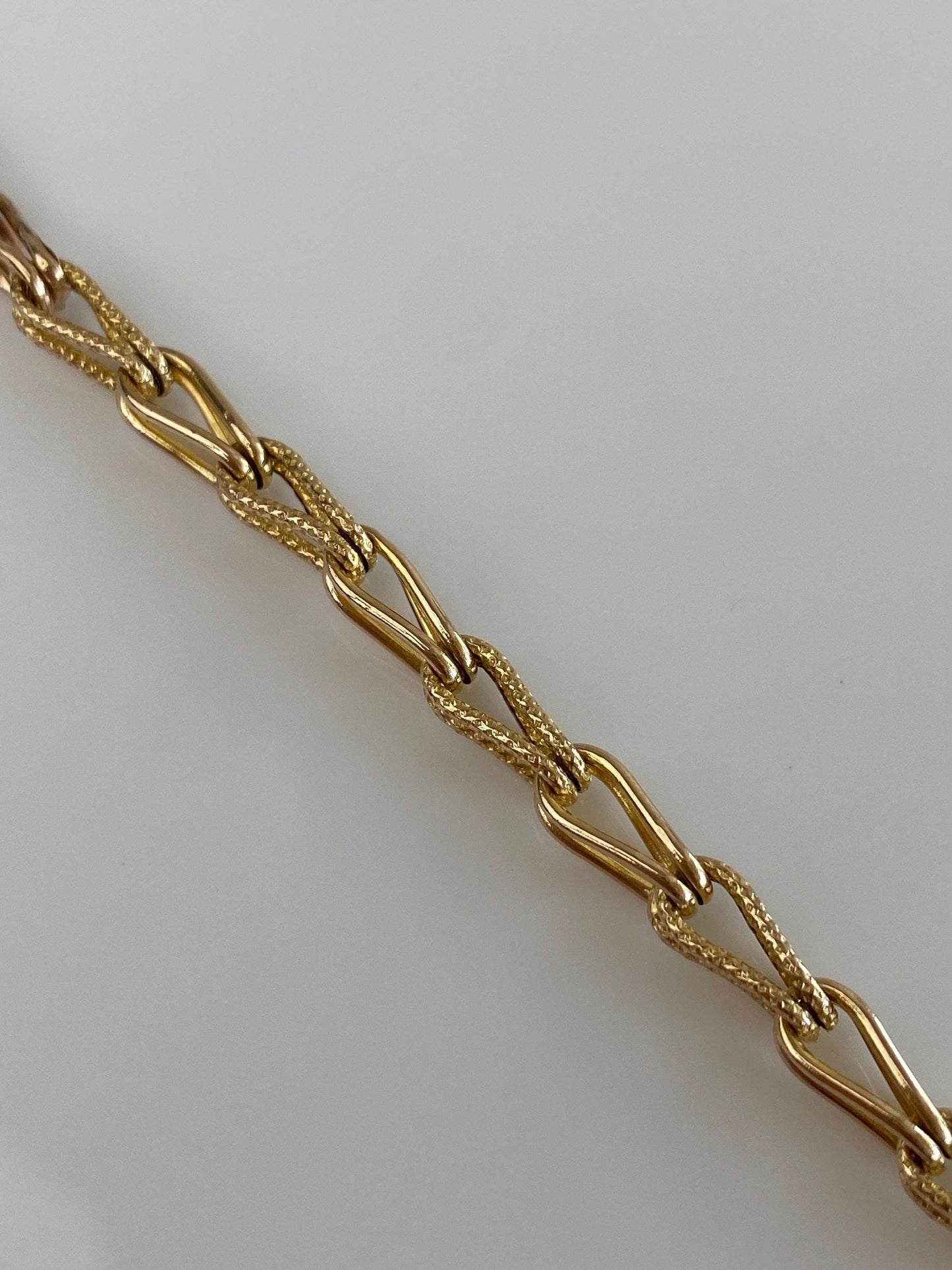 Vintage Solid 14k Yellow Gold Fancy Link Bracelet - 7 inches