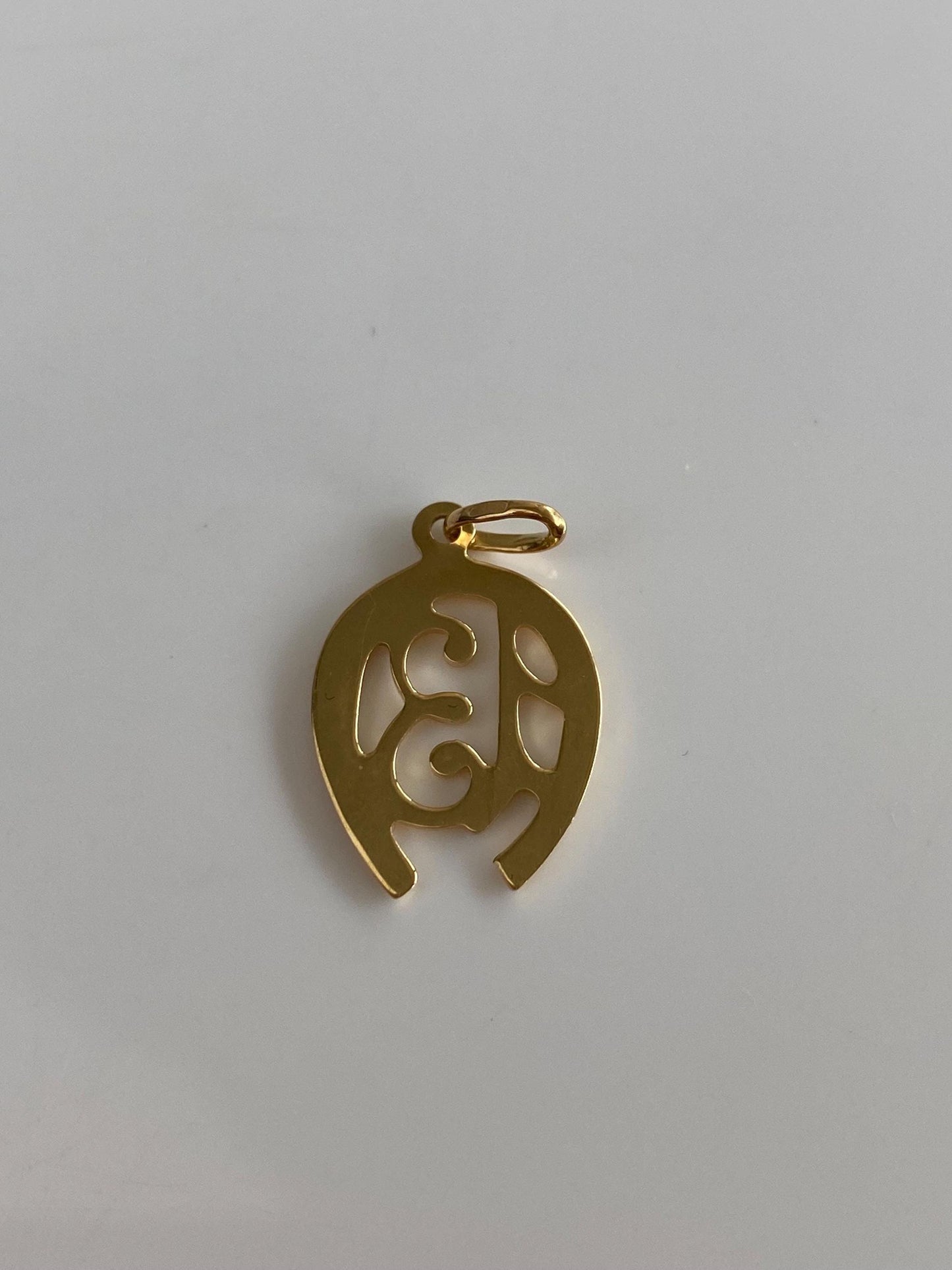 Vintage Solid 18k Yellow Gold Number 13 Horseshoe Charm