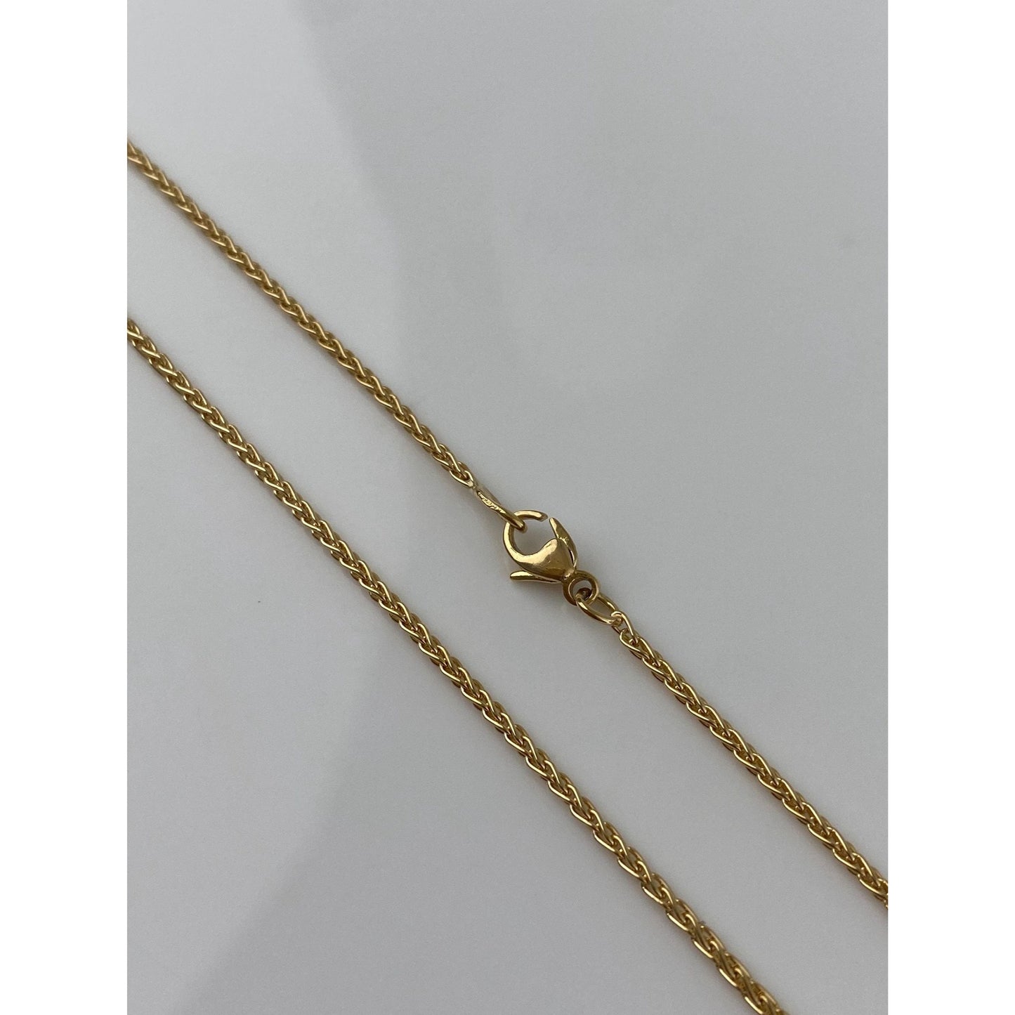 Solid 18k Yellow Gold Wheat Chain Necklace - 21.25 inches