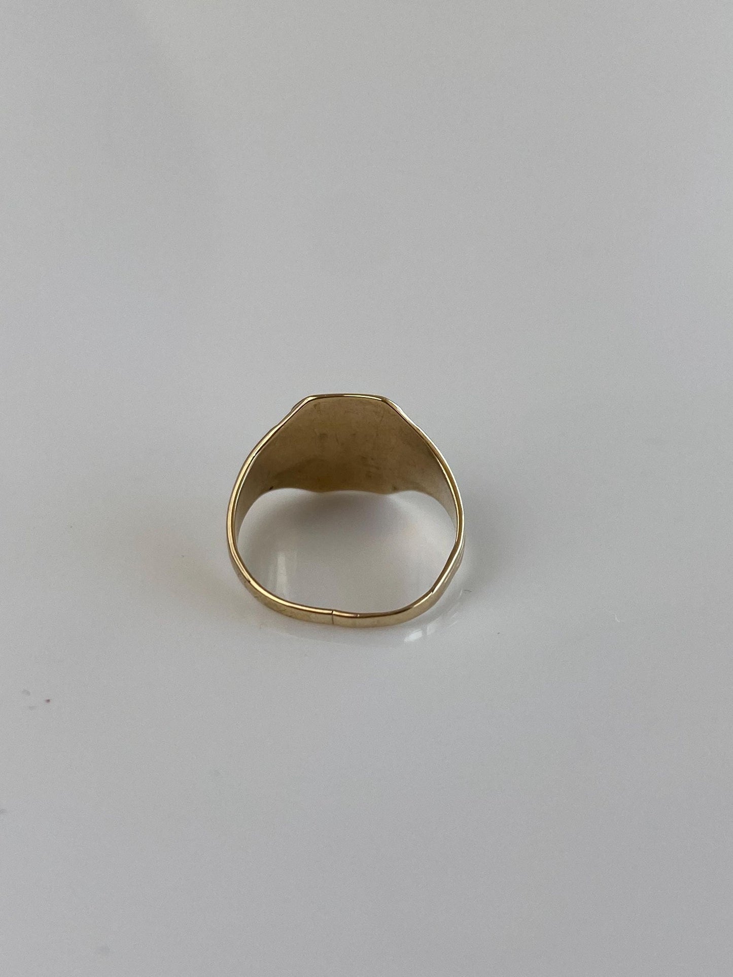 Vintage Solid 10k Yellow Gold Initial S Baby Signet Midi Ring - Size 1.5