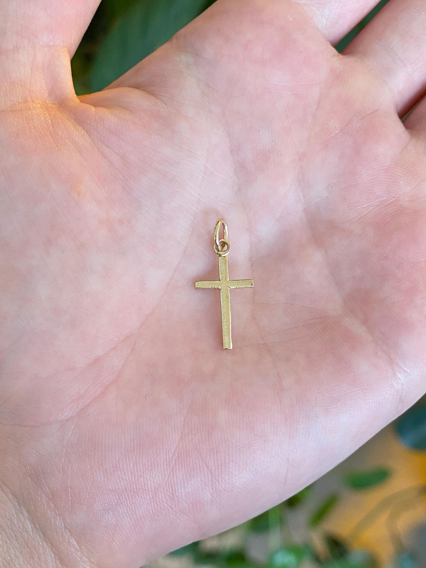 Vintage 14k Yellow Gold Cross Charm