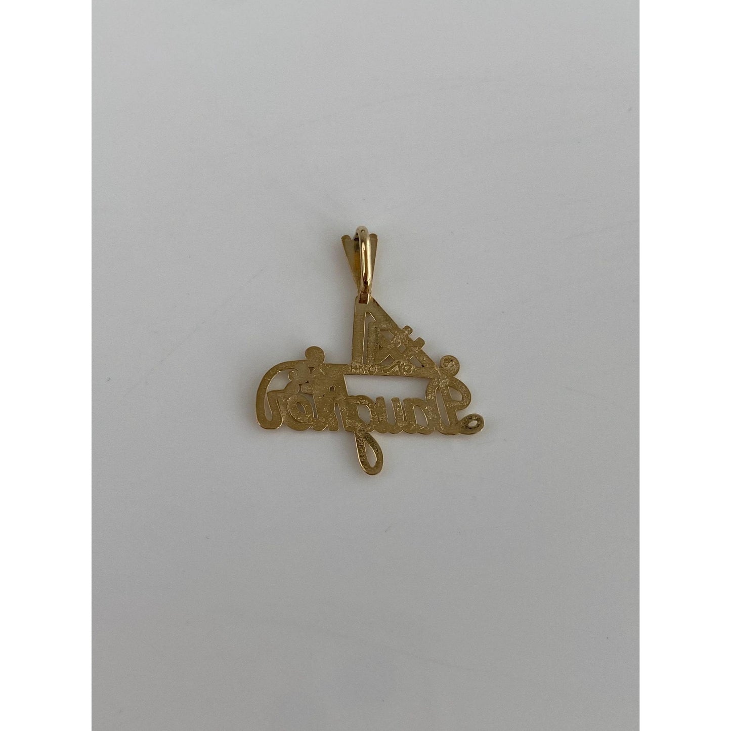 Vintage Solid 14k Yellow Gold Diamond Cut '#1 Daughter' Charm