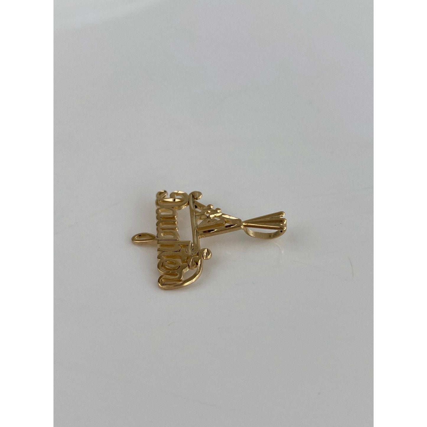 Vintage Solid 14k Yellow Gold Diamond Cut '#1 Daughter' Charm