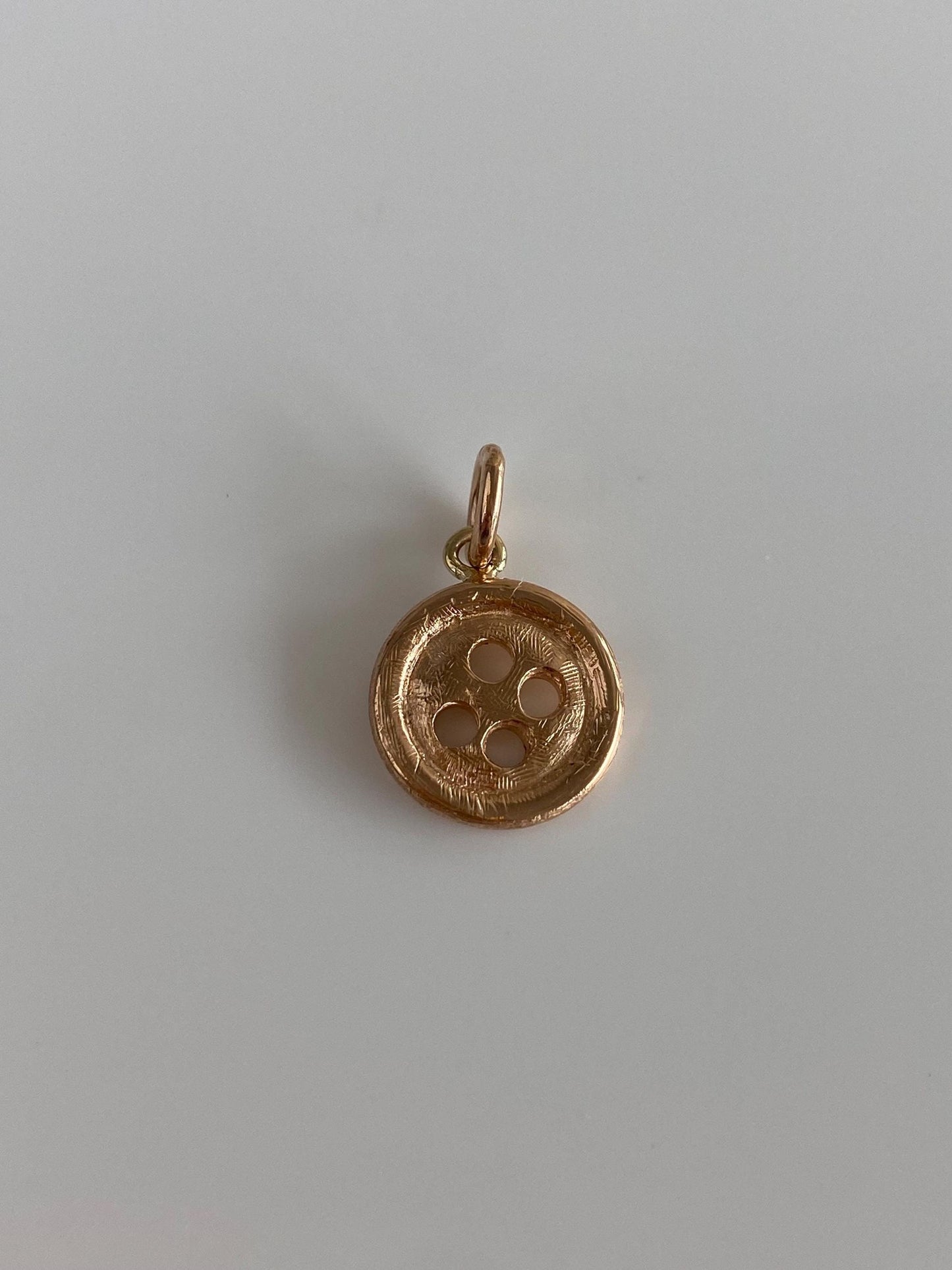 Vintage Solid 14k Rose Gold Button Charm