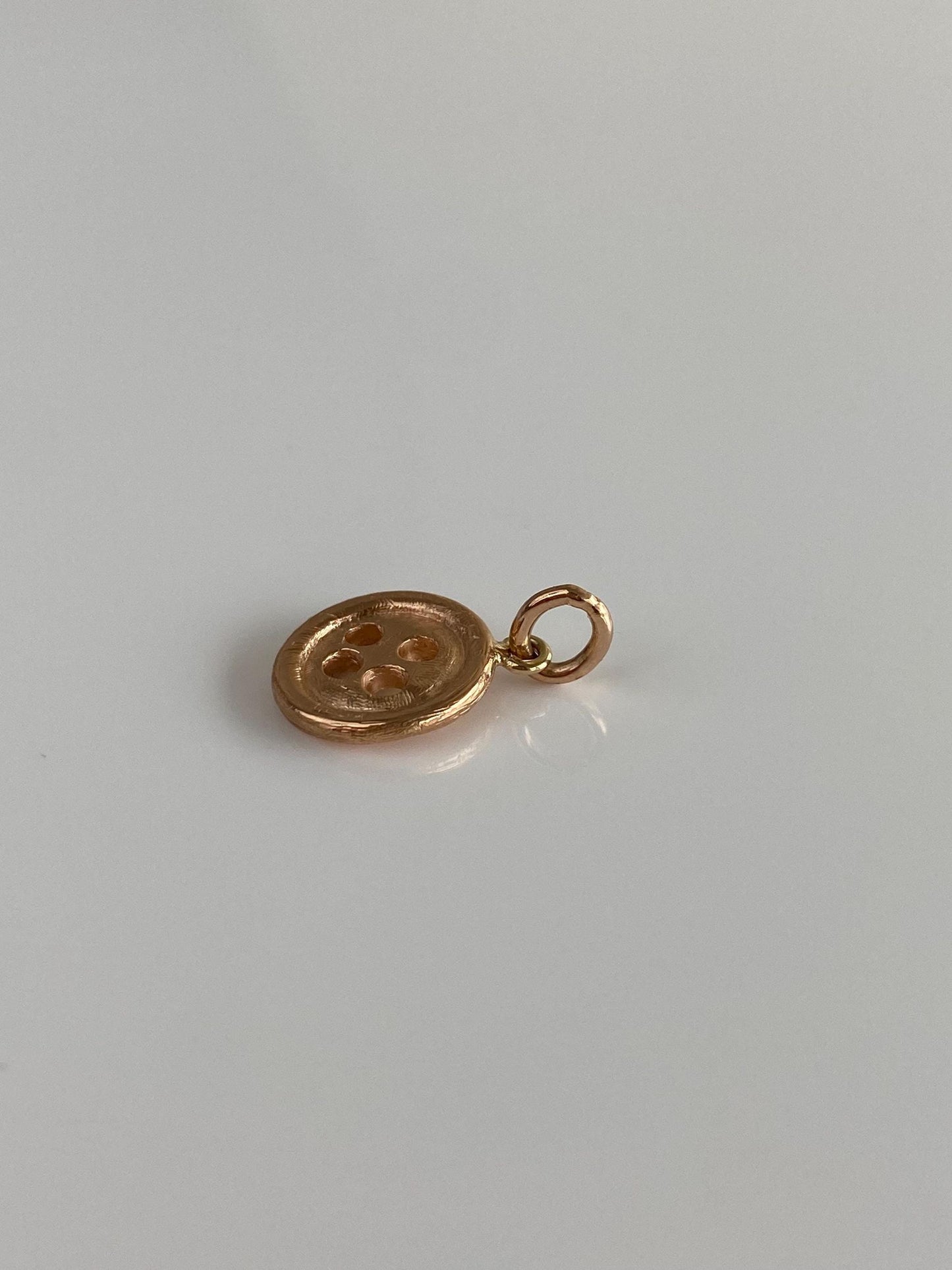 Vintage Solid 14k Rose Gold Button Charm
