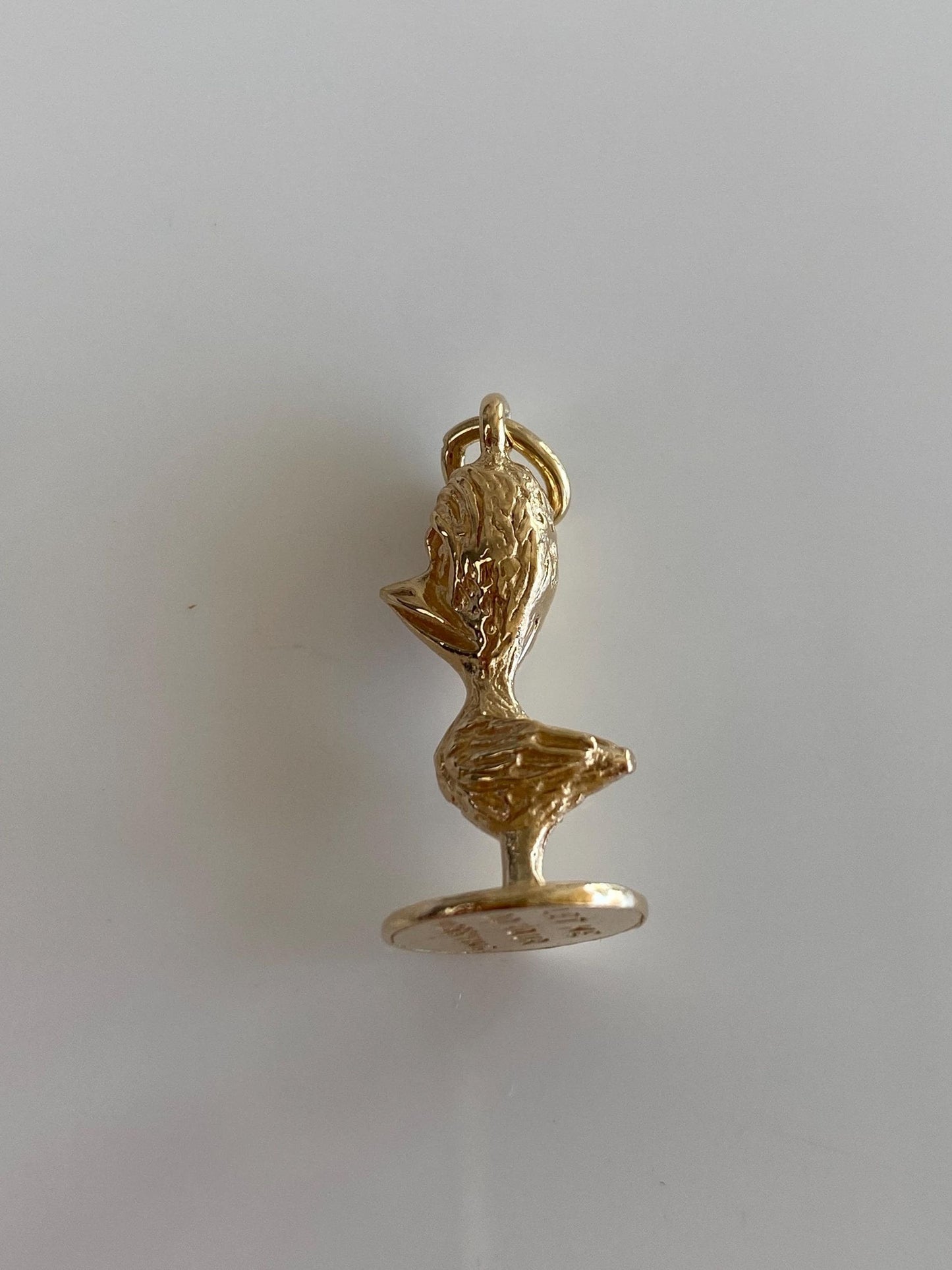 Vintage Solid 10k Yellow Gold 'Let Me Do Your Worrying' Worry Bird Charm