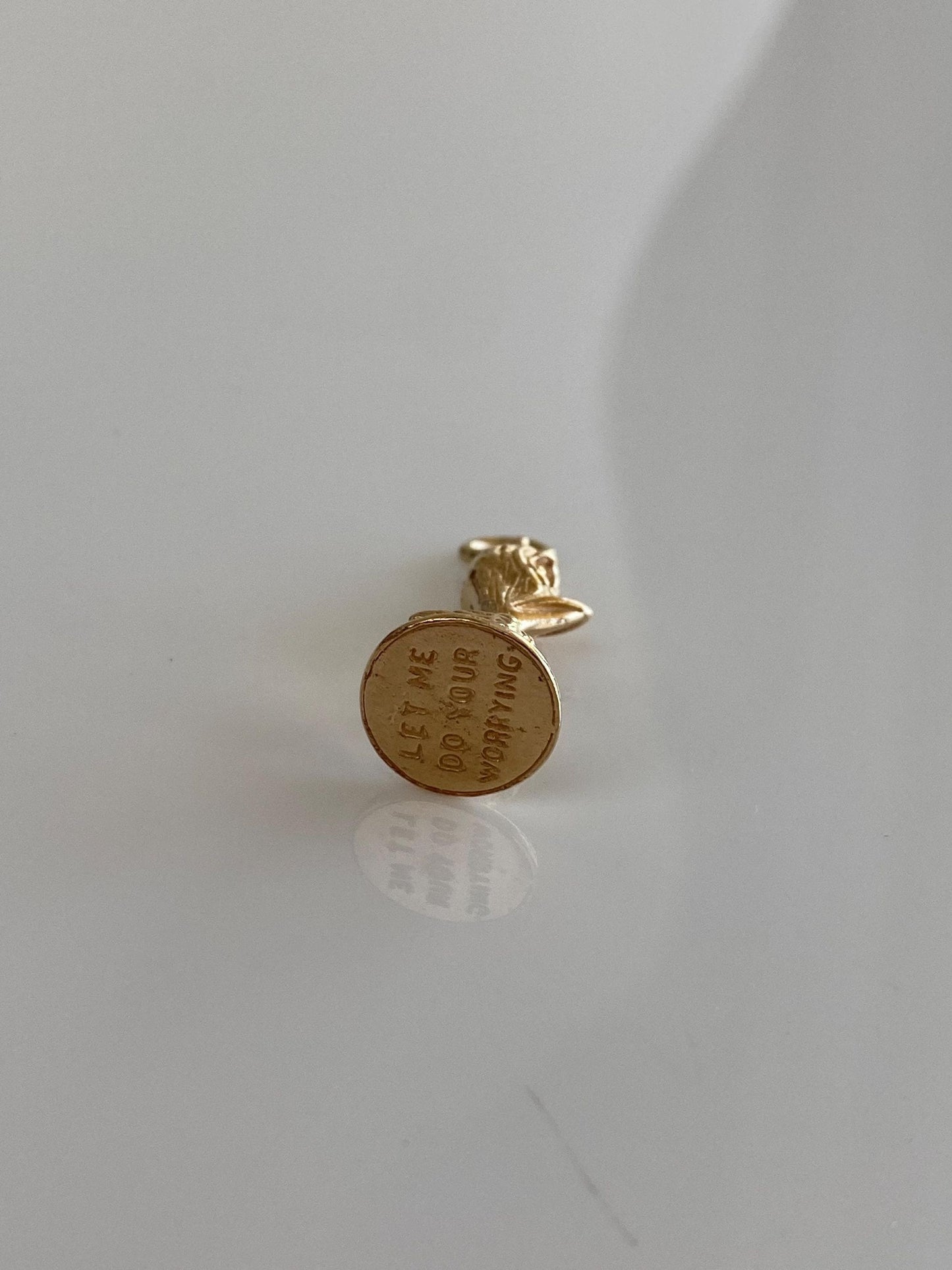Vintage Solid 10k Yellow Gold 'Let Me Do Your Worrying' Worry Bird Charm