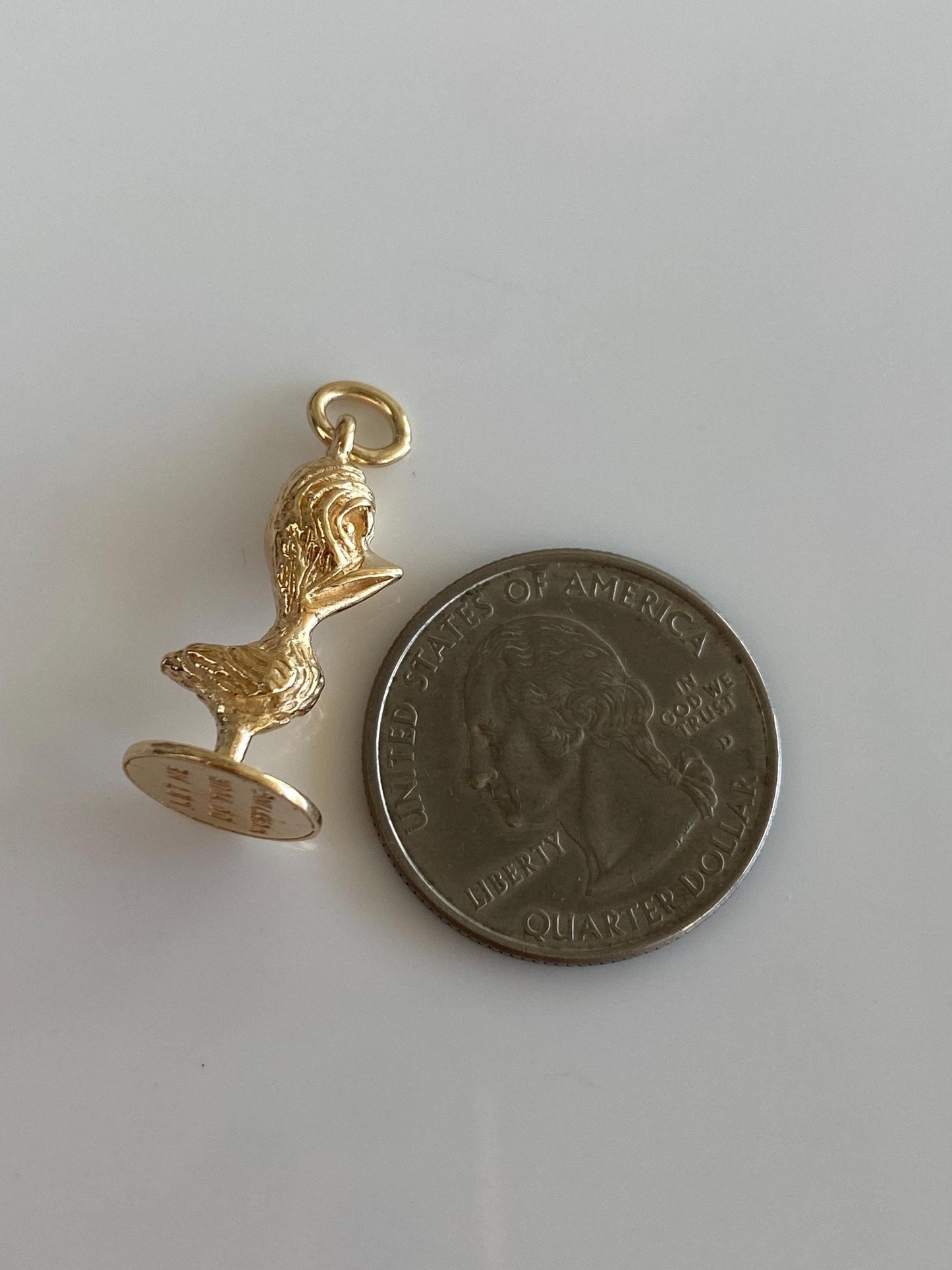Vintage Solid 10k Yellow Gold 'Let Me Do Your Worrying' Worry Bird Charm