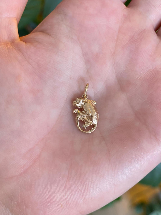 Vintage 10k Yellow Gold Monkey Charm
