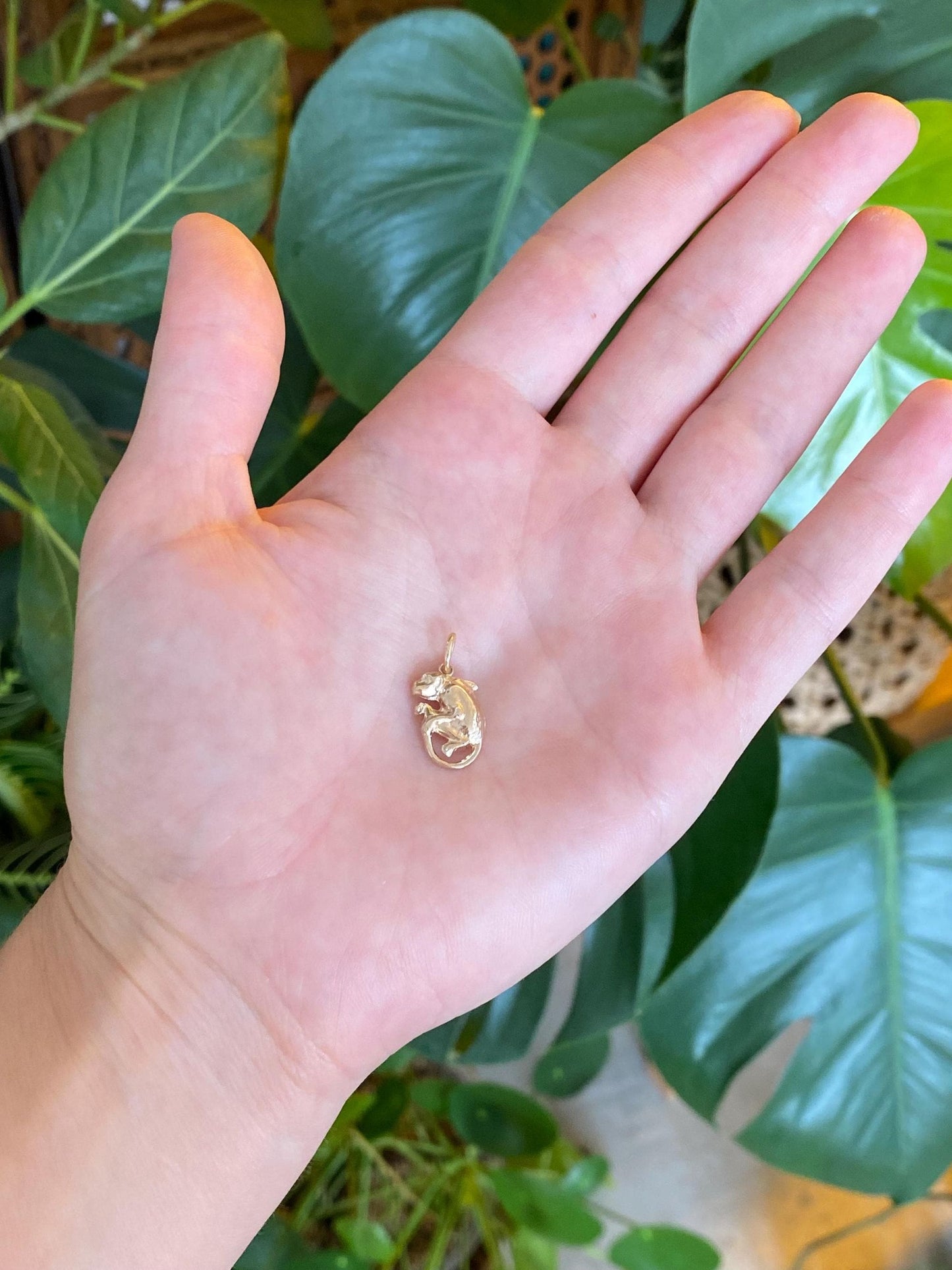 Vintage 10k Yellow Gold Monkey Charm