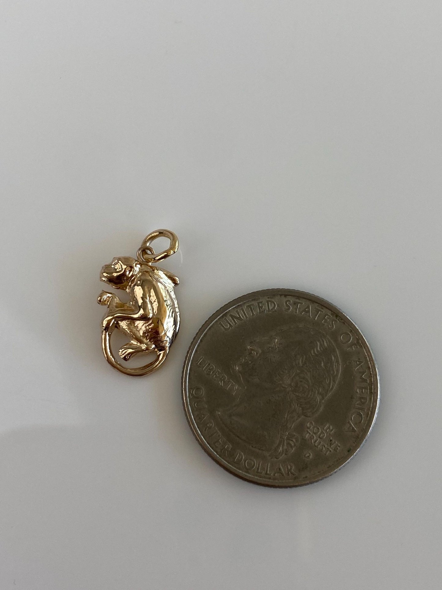 Vintage 10k Yellow Gold Monkey Charm