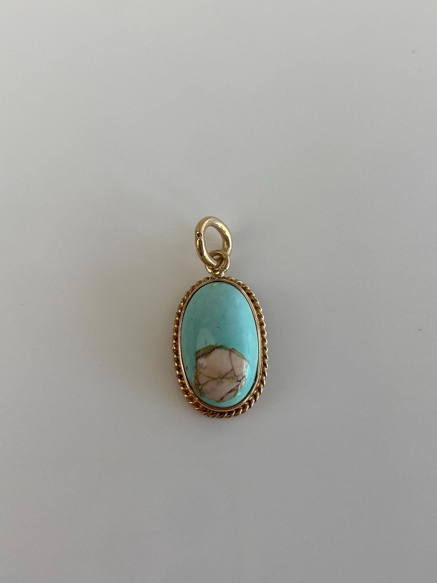 Vintage Solid 10k Yellow Gold Turquoise Stick Pin Conversion Charm