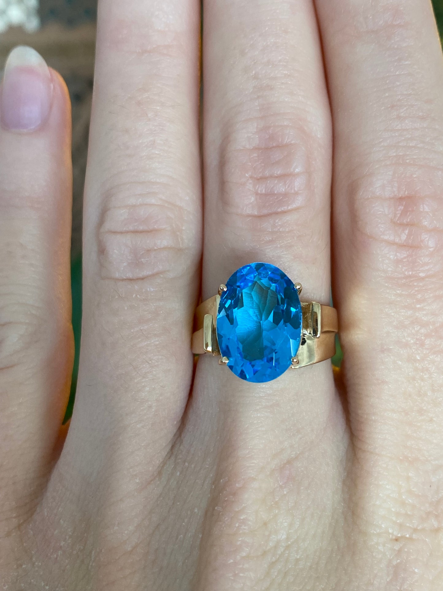 Vintage Solid 10k Topaz Ring - Size 7