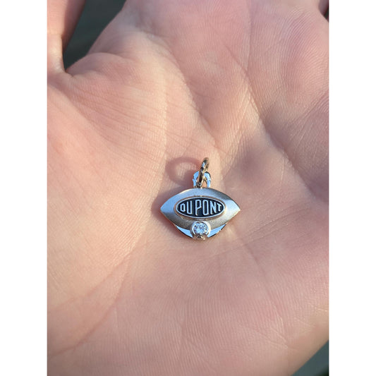 Solid 10k White Gold Diamond 'DuPont' Charm