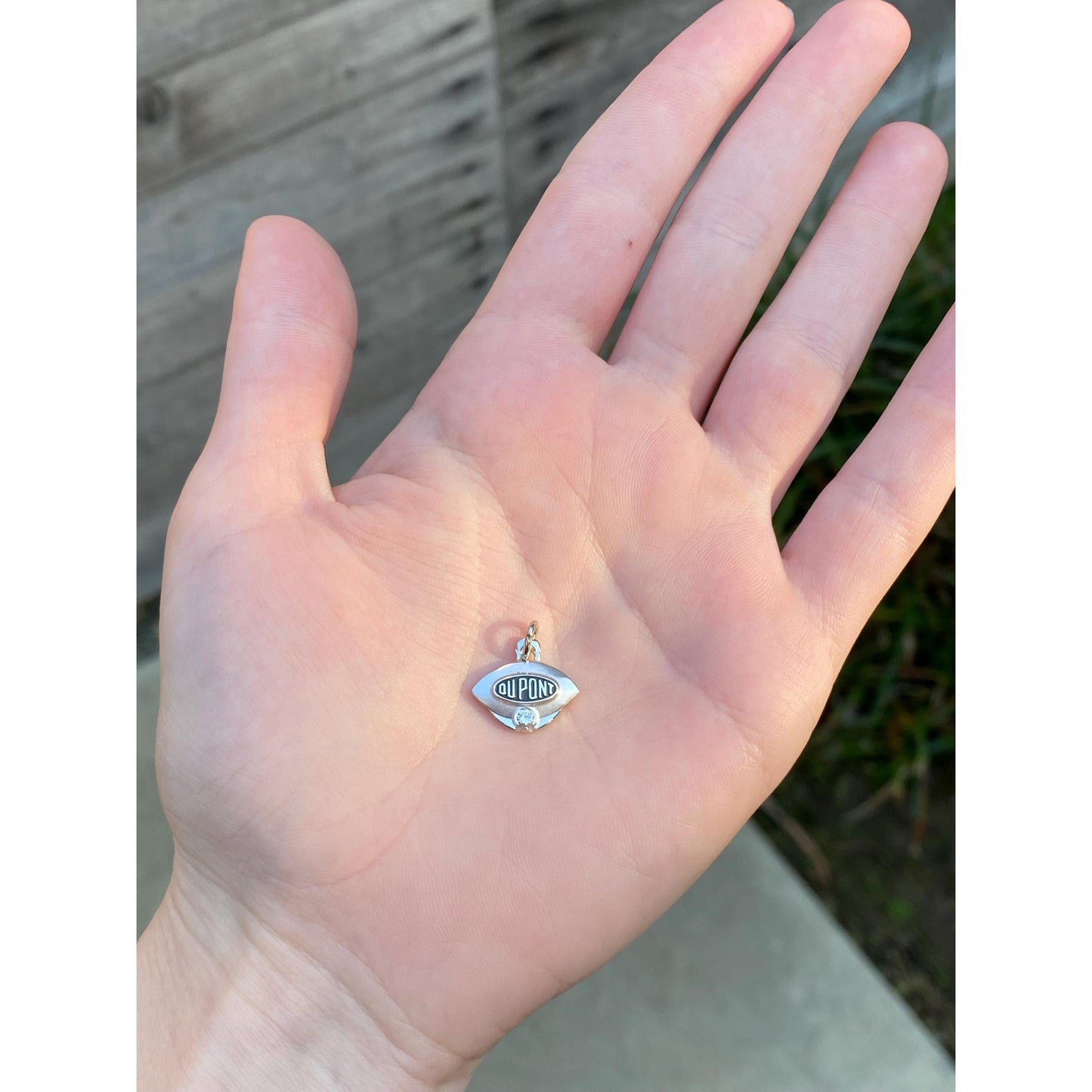 Solid 10k White Gold Diamond 'DuPont' Charm