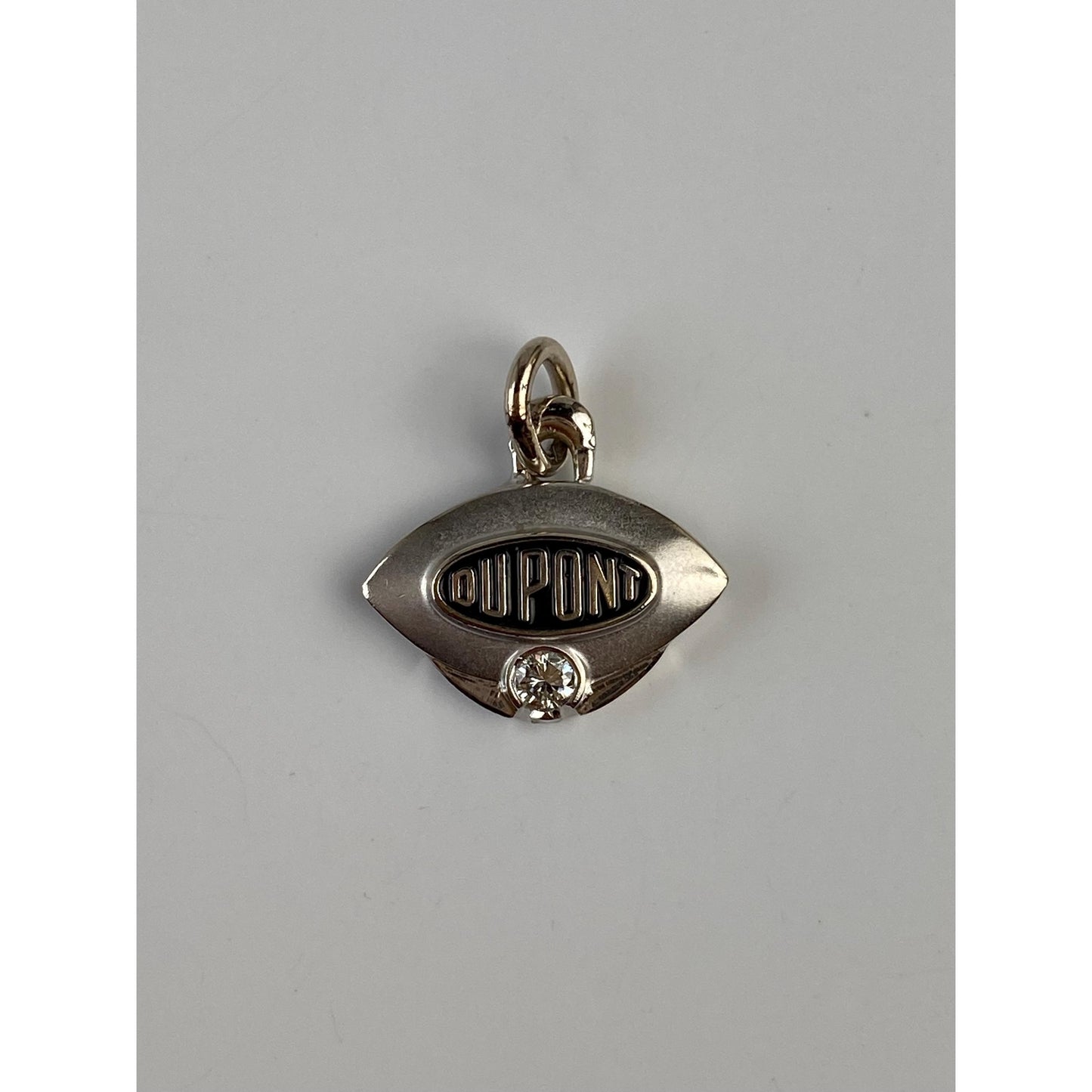 Solid 10k White Gold Diamond 'DuPont' Charm