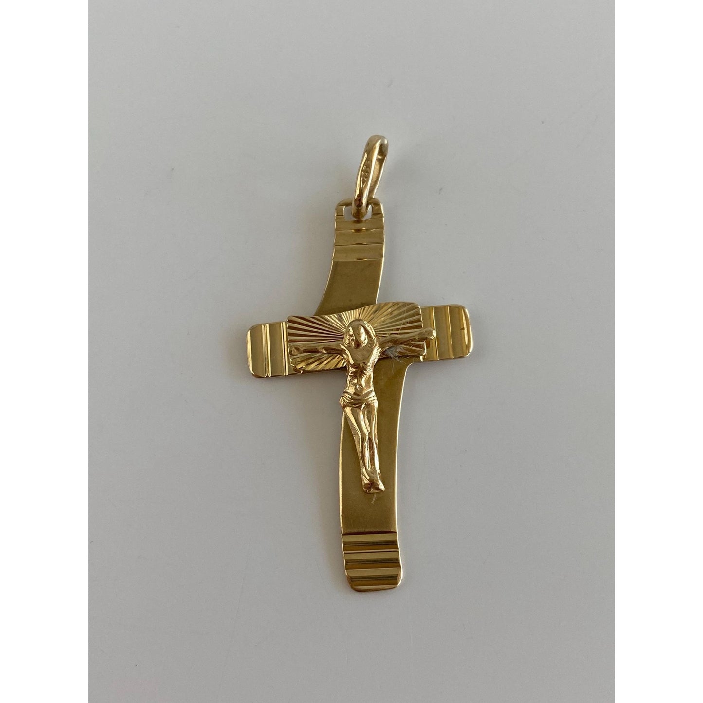 Vintage Solid 14k Yellow Gold Crucifix Cross Charm