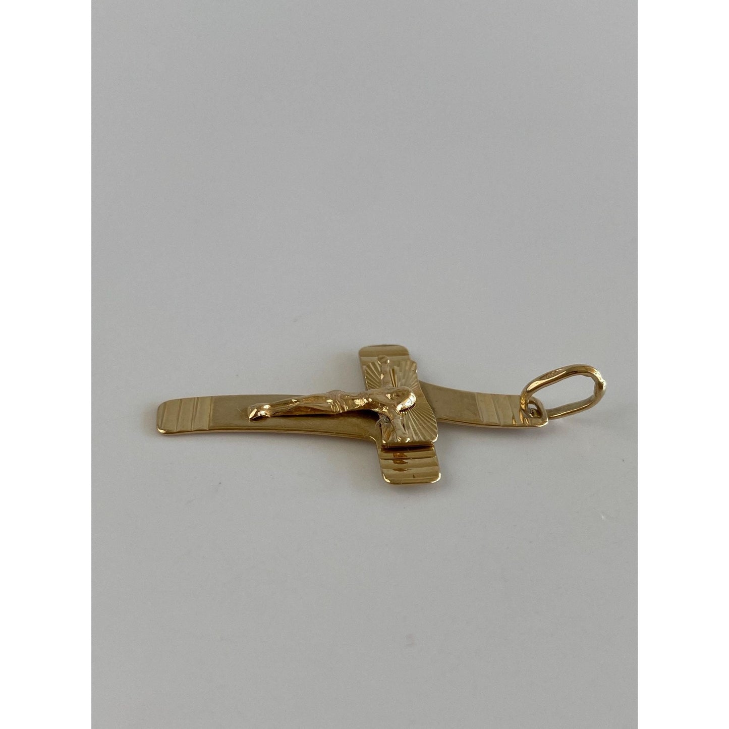 Vintage Solid 14k Yellow Gold Crucifix Cross Charm