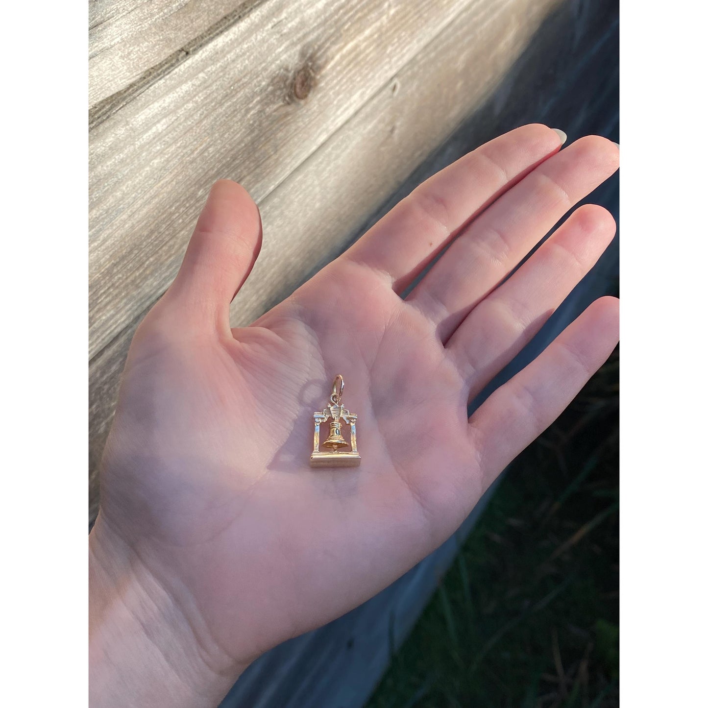 Vintage Solid 10k Yellow Gold Liberty Bell Charm