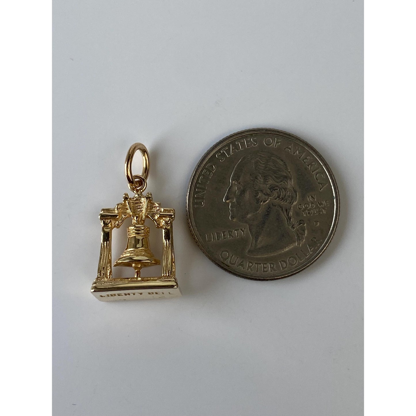Vintage Solid 10k Yellow Gold Liberty Bell Charm