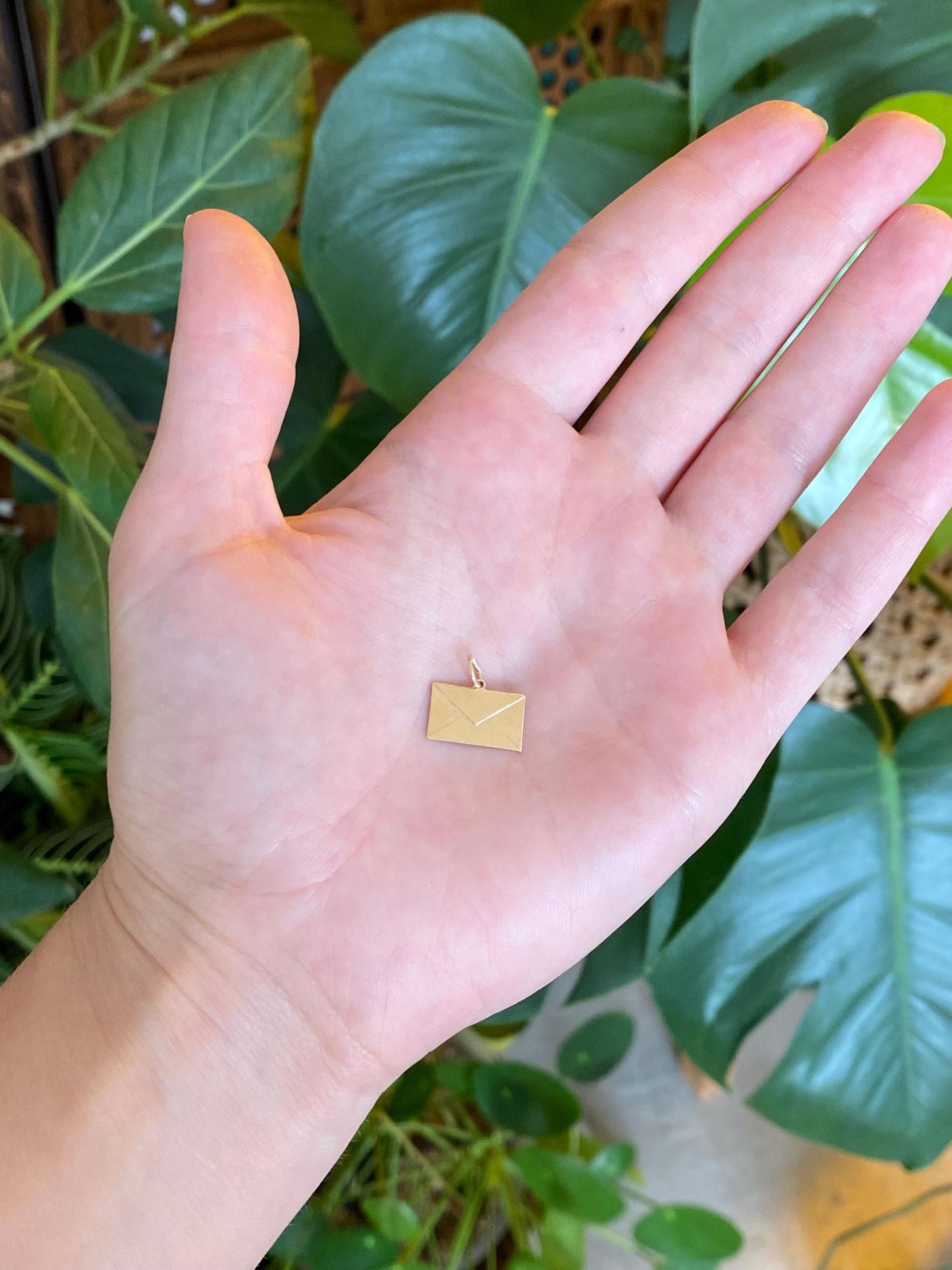 Solid 10k Yellow Gold Envelope Charm
