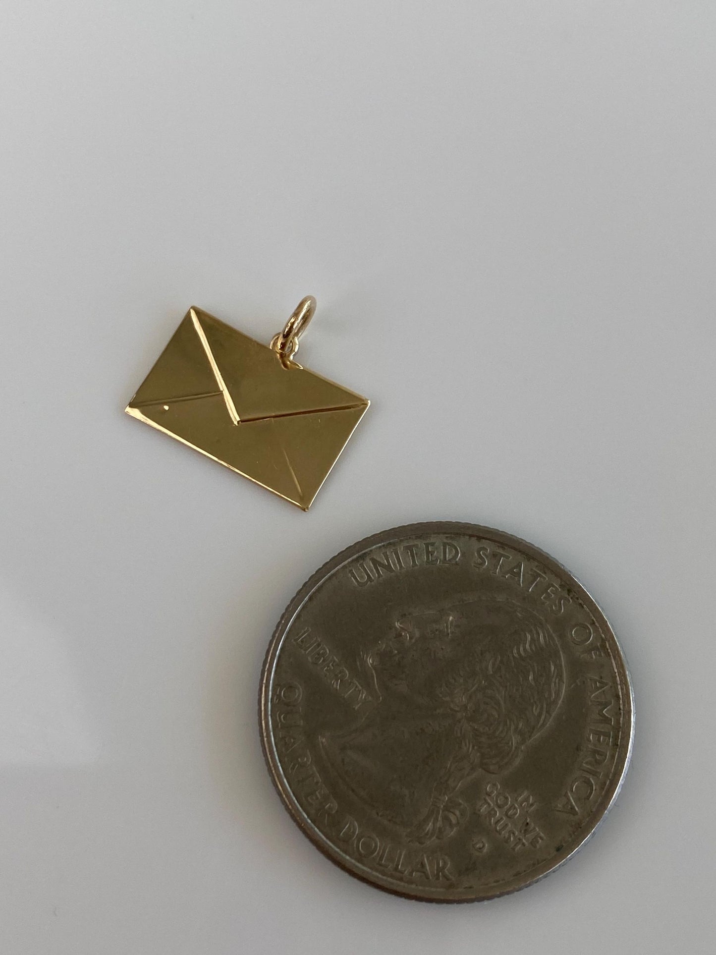 Solid 10k Yellow Gold Envelope Charm