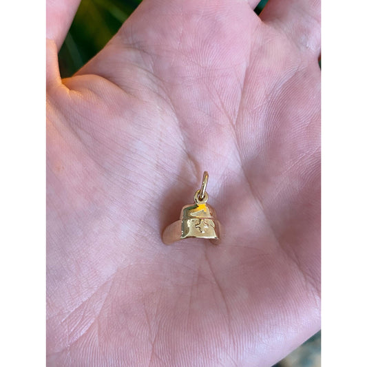 Vintage Solid 14k Yellow Gold Nurse Bonnet Charm