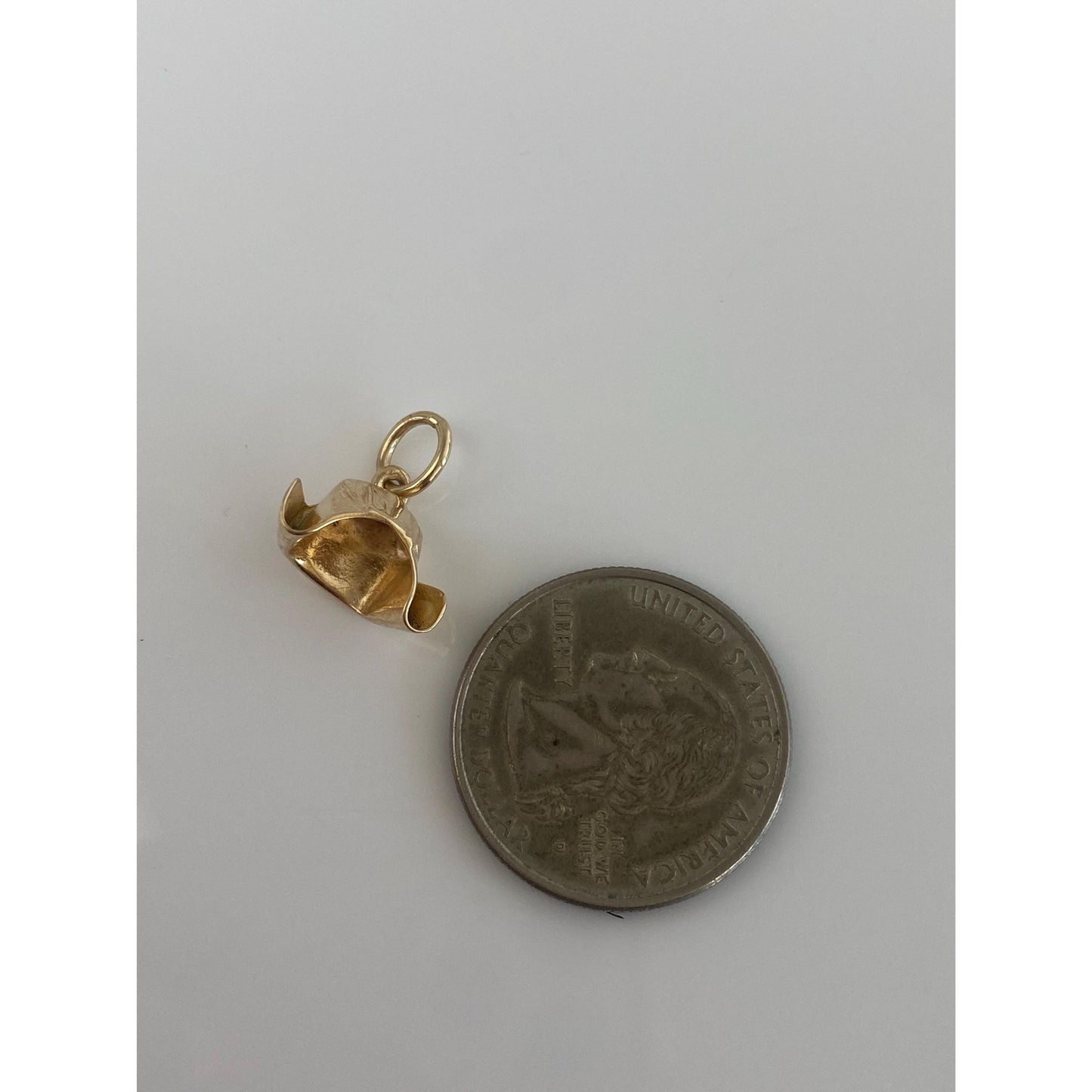 Vintage Solid 14k Yellow Gold Nurse Bonnet Charm