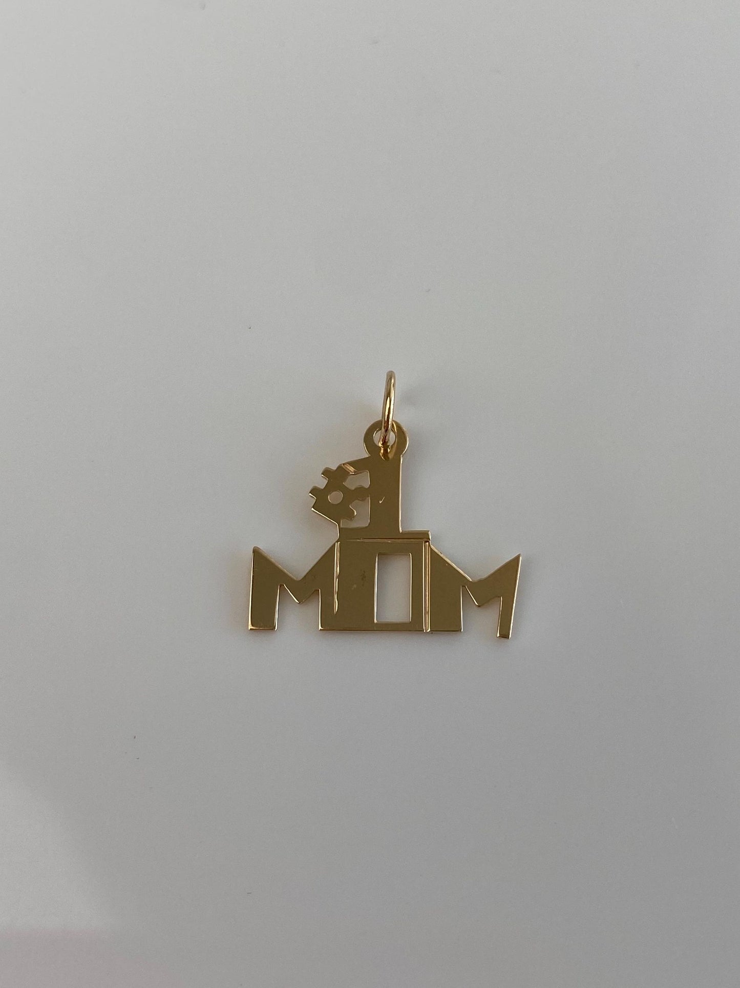 Vintage Solid 14k Yellow Gold #1 Mom Charm