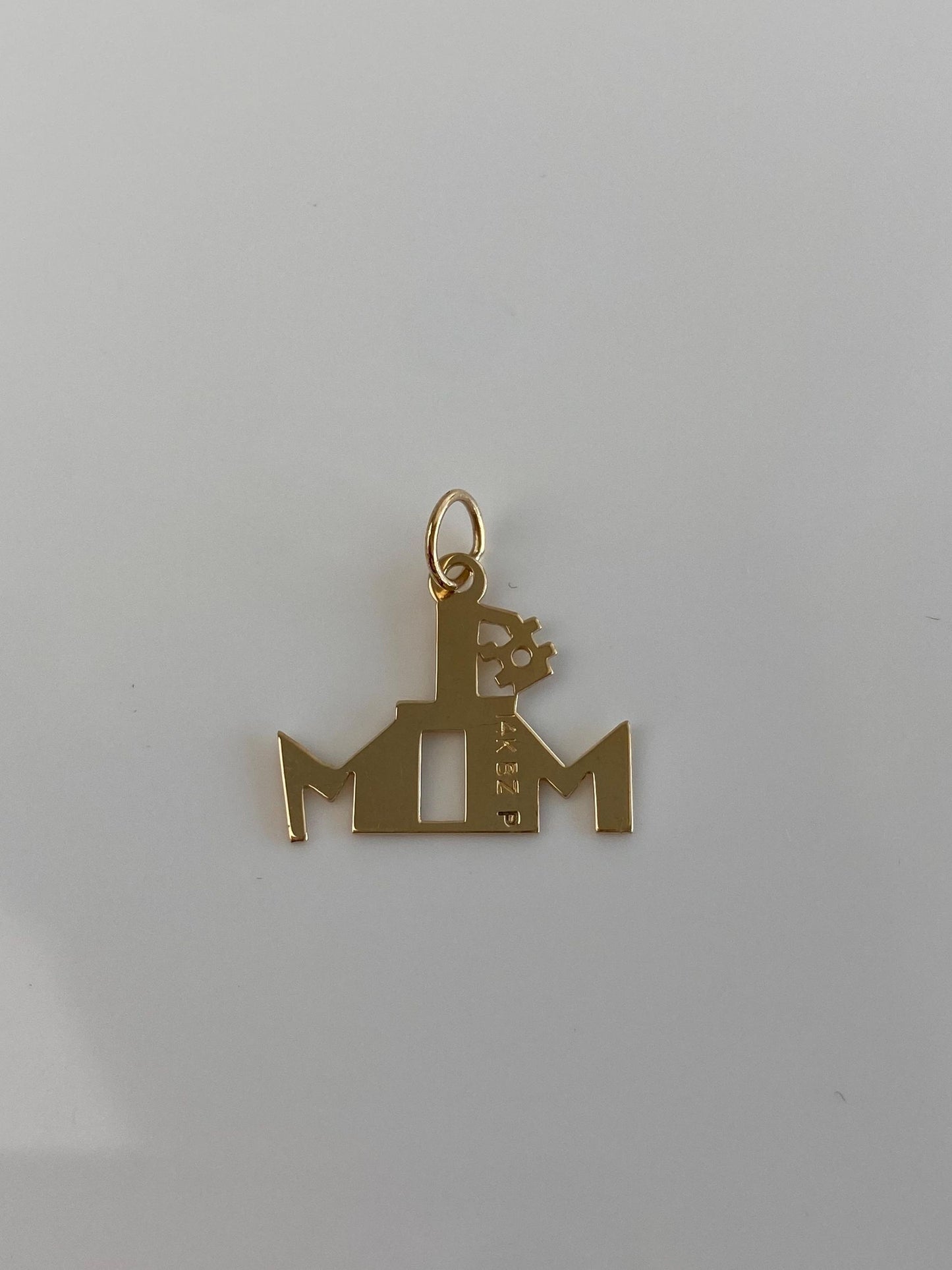 Vintage Solid 14k Yellow Gold #1 Mom Charm