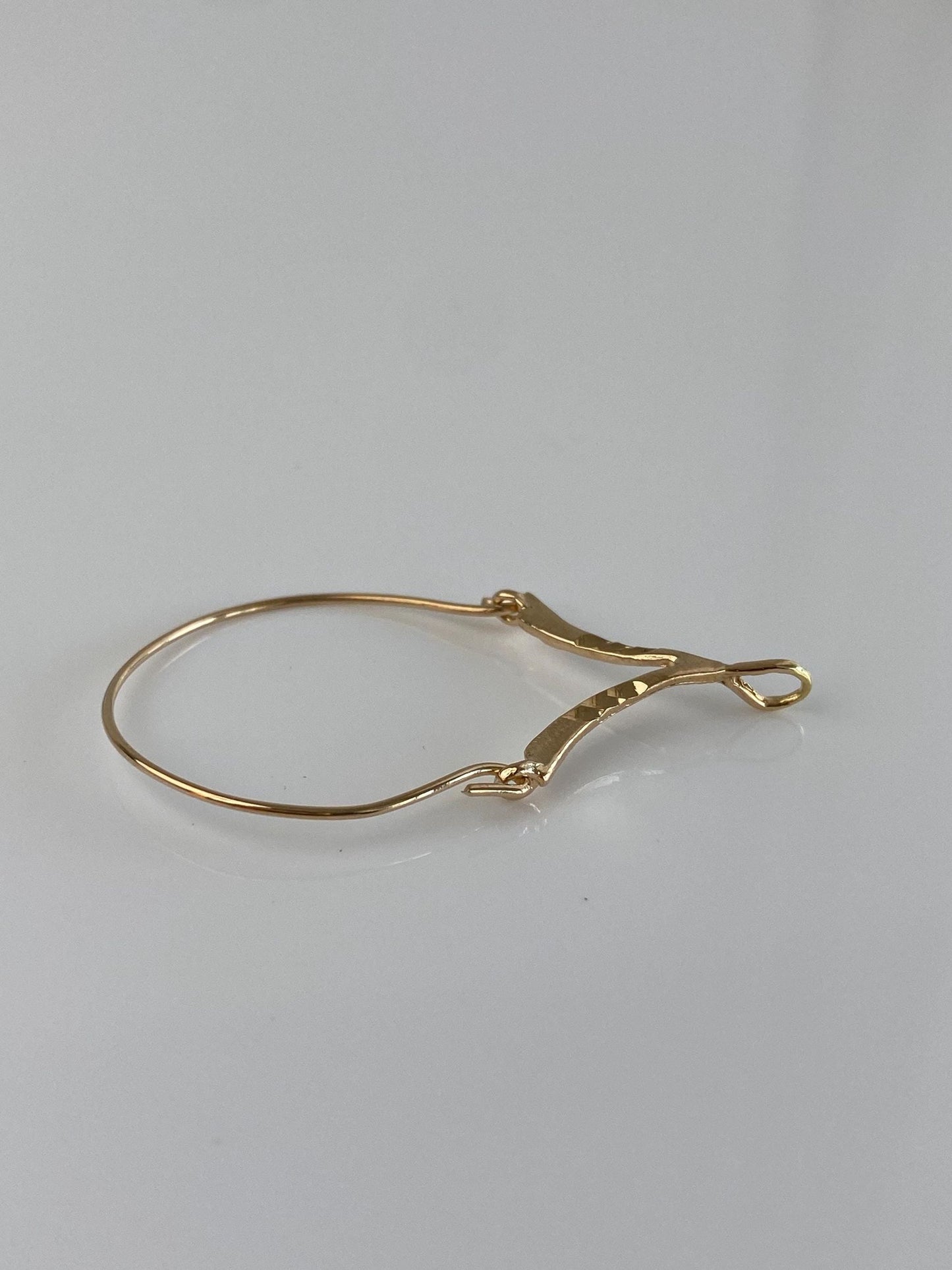 Vintage Solid 14k Yellow Gold Diamond Cut Charm Holder