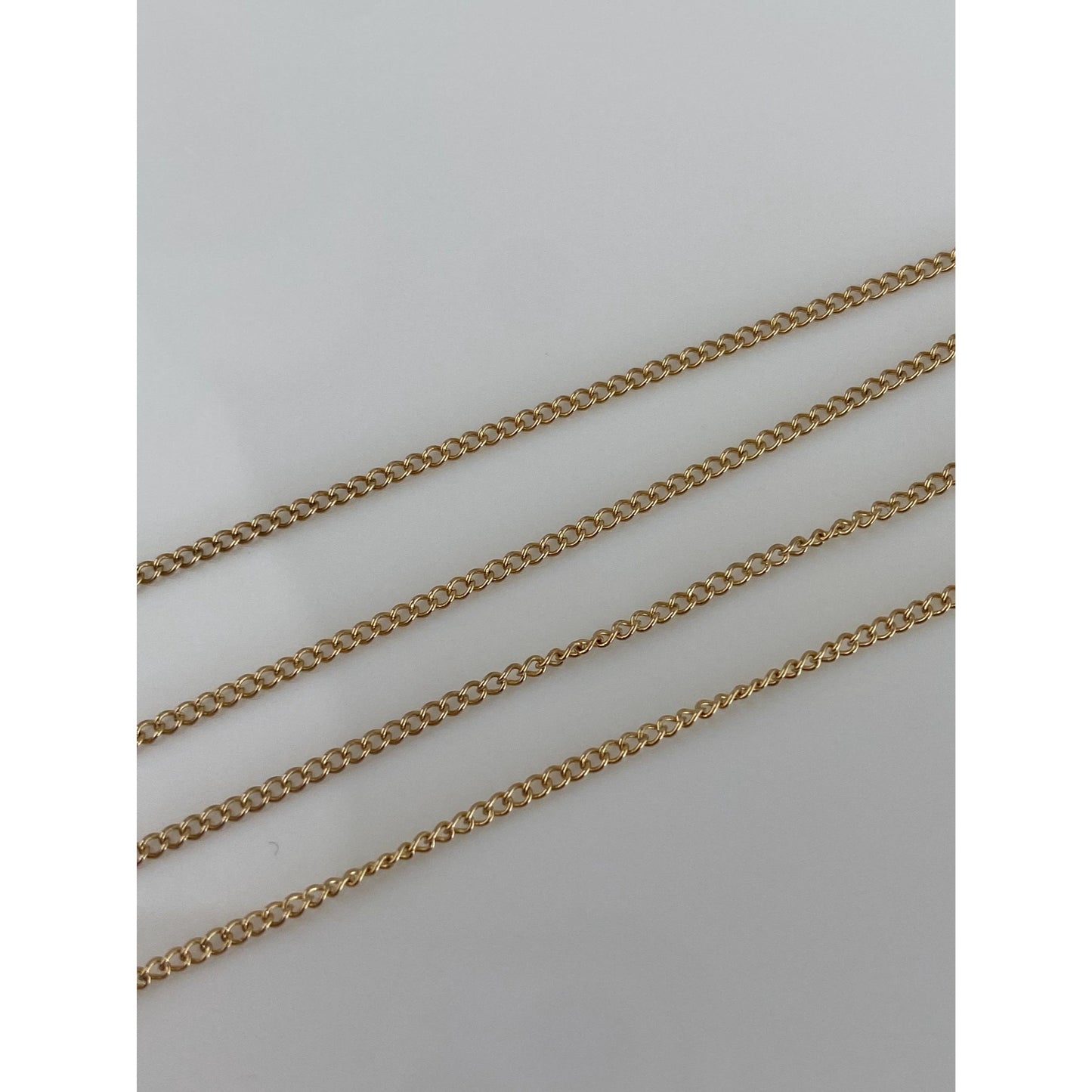 Vintage Solid 10k Yellow Gold Dainty Curb Chain Necklace - 16.5 inches