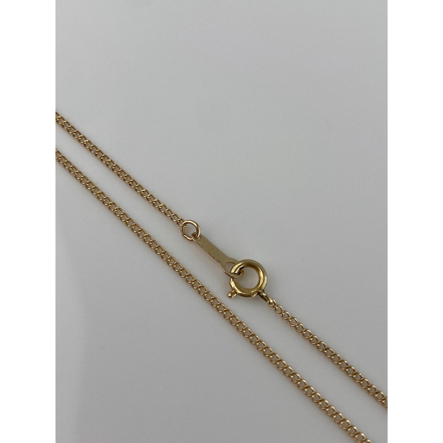 Vintage Solid 10k Yellow Gold Dainty Curb Chain Necklace - 16.5 inches