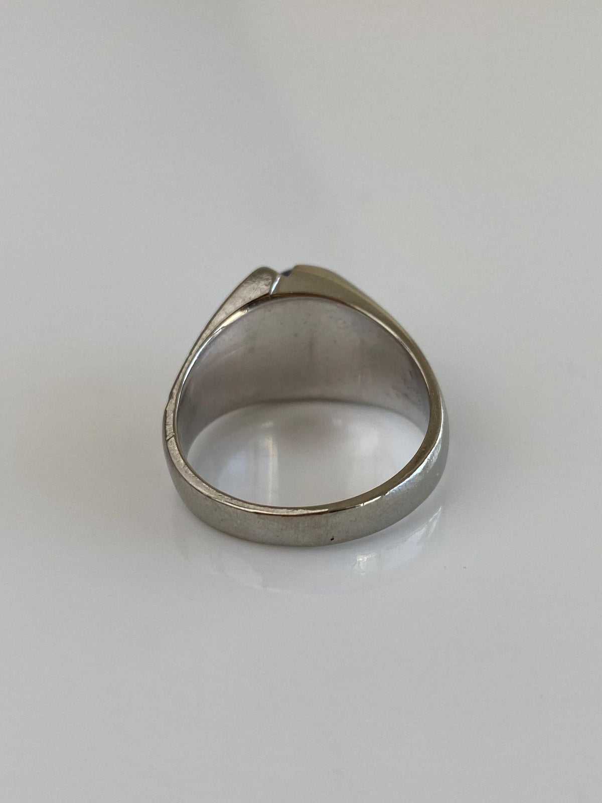 Vintage Solid 10k White Gold Blue Star Sapphire Ring - Size 9