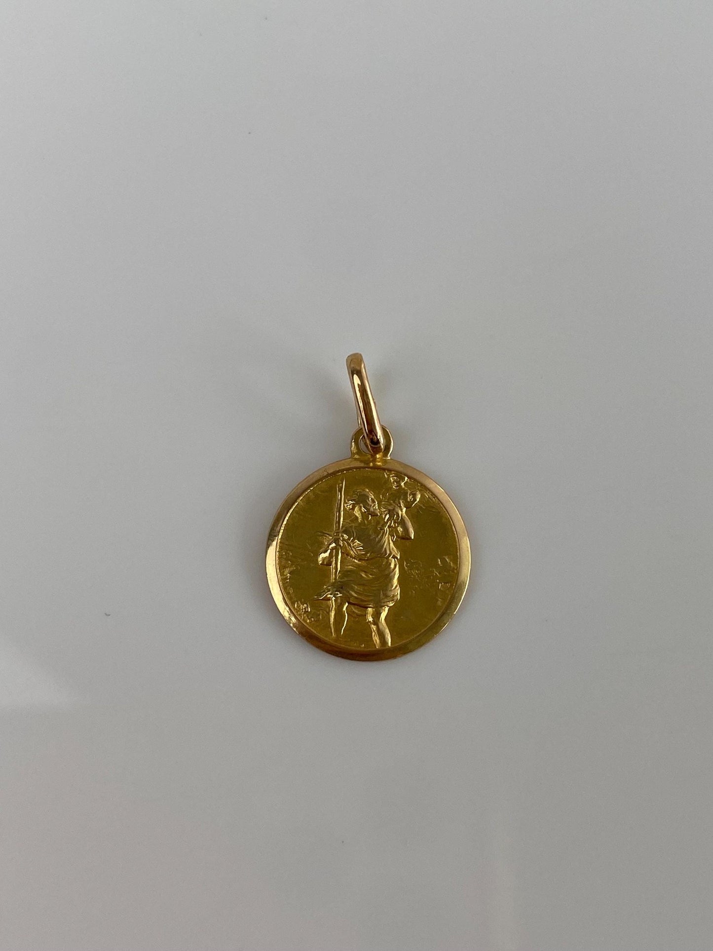 Vintage Solid 18k Yellow Gold Rome Catholic Charm